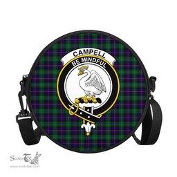 Scottish Campbell of Cawdor Modern Tartan Round Crossbody Bags - Round Purse with Family Crest Scottish Plaid Tartan Plaid - ScotsTee - scotstee.com