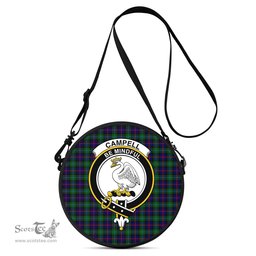 Scottish Campbell of Cawdor Modern Tartan Round Crossbody Bags - Round Purse with Family Crest Scottish Plaid Tartan Plaid - ScotsTee - scotstee.com