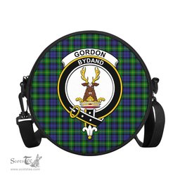 Scottish Gordon Modern Tartan Round Crossbody Bags - Round Purse with Family Crest Scottish Plaid Tartan Plaid - ScotsTee - scotstee.com