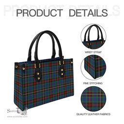 Scottish Fraser Hunting Ancient Tartan Leather Bag for Women Scottish Plaid Tartan Plaid - ScotsTee - scotstee.com