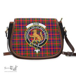 Scottish Gow Modern Tartan Saddle Crossbody Bag with Family Crest Scottish Plaid Tartan Plaid - ScotsTee - scotstee.com