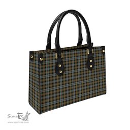 Scottish Farquharson Weathered Tartan Leather Bag for Women Scottish Plaid Tartan Plaid - ScotsTee - scotstee.com