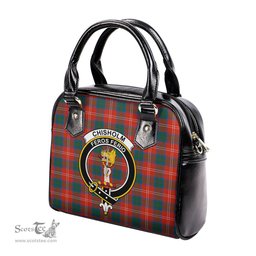 Scottish Chisholm Ancient Tartan Shoulder Handbags with Family Crest Scottish Plaid Tartan Plaid - ScotsTee - scotstee.com