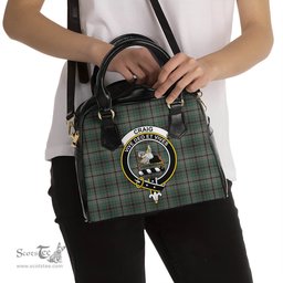 Scottish Craig Tartan Shoulder Handbags with Family Crest Scottish Plaid Tartan Plaid - ScotsTee - scotstee.com