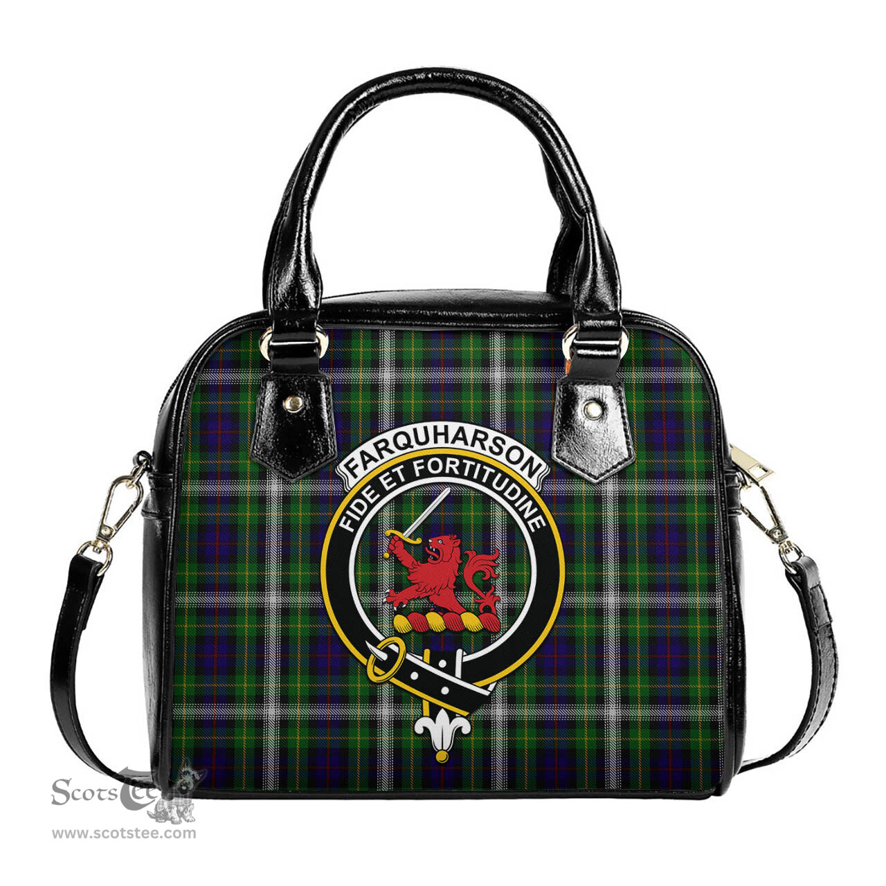 Scottish Farquharson Dress Tartan Shoulder Handbags with Family Crest Scottish Plaid Tartan Plaid - ScotsTee - scotstee.com