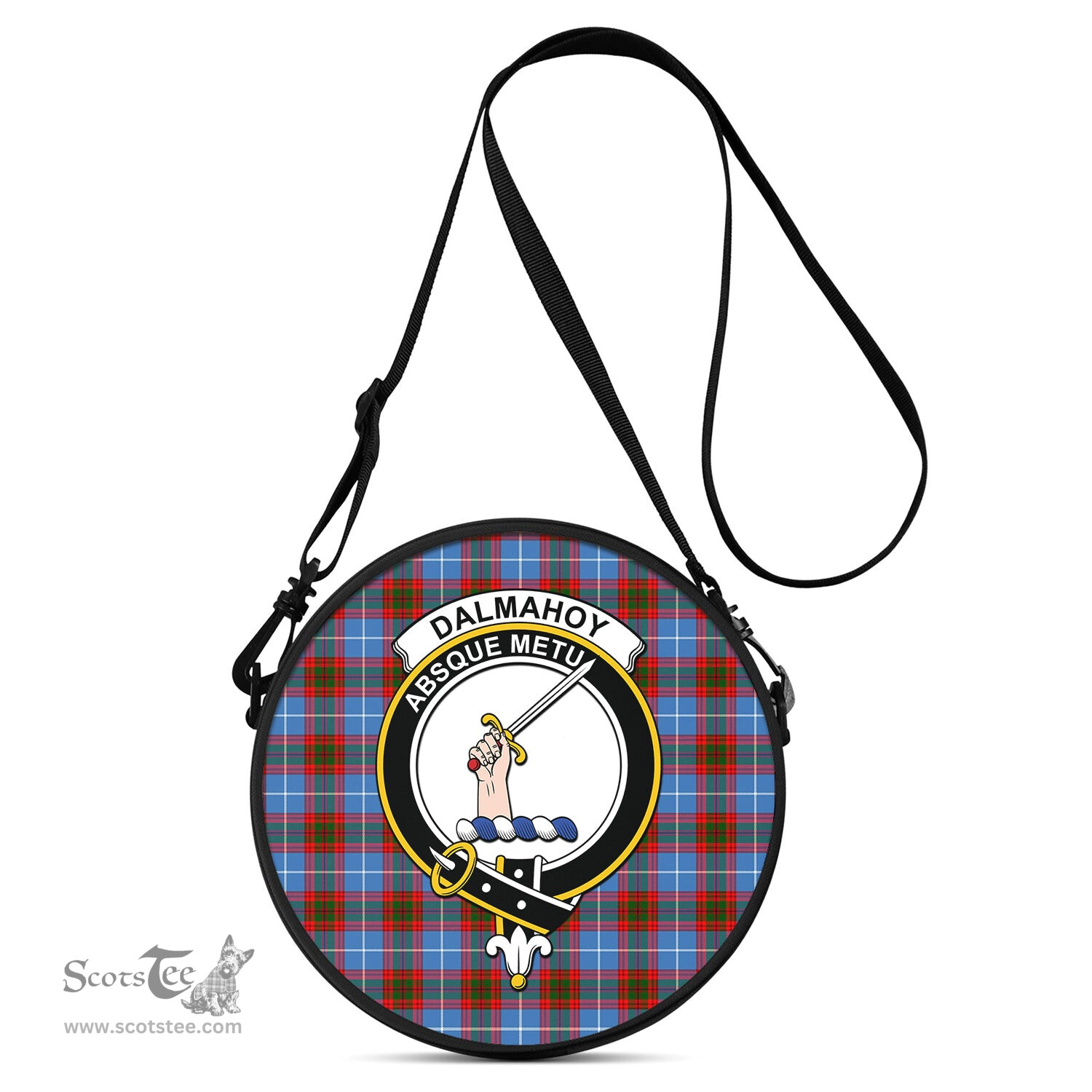 Scottish Dalmahoy Tartan Round Crossbody Bags - Round Purse with Family Crest Scottish Plaid Tartan Plaid - ScotsTee - scotstee.com