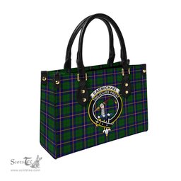 Scottish Carmichael Modern Tartan Leather Bag for Women with Family Crest Scottish Plaid Tartan Plaid - ScotsTee - scotstee.com