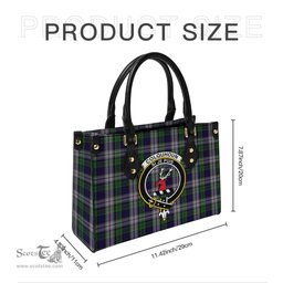 Scottish Colquhoun Dress Tartan Leather Bag for Women with Family Crest Scottish Plaid Tartan Plaid - ScotsTee - scotstee.com