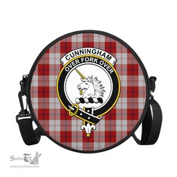 Scottish Cunningham Dress Tartan Round Crossbody Bags - Round Purse with Family Crest Scottish Plaid Tartan Plaid - ScotsTee - scotstee.com