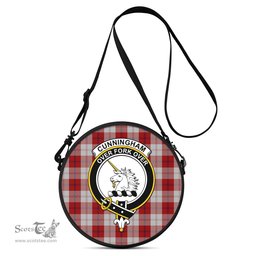 Scottish Cunningham Dress Tartan Round Crossbody Bags - Round Purse with Family Crest Scottish Plaid Tartan Plaid - ScotsTee - scotstee.com