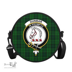 Scottish Dunbar Hunting Tartan Round Crossbody Bags - Round Purse with Family Crest Scottish Plaid Tartan Plaid - ScotsTee - scotstee.com