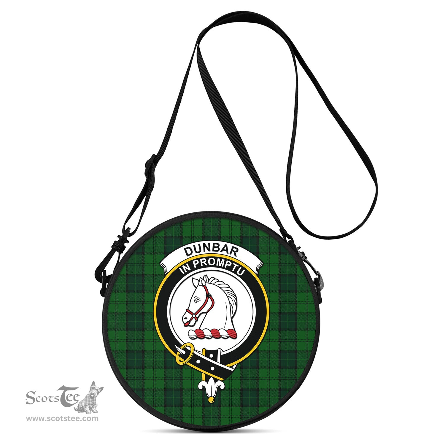 Scottish Dunbar Hunting Tartan Round Crossbody Bags - Round Purse with Family Crest Scottish Plaid Tartan Plaid - ScotsTee - scotstee.com