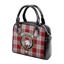 Scottish Cunningham Dress Tartan Shoulder Handbags with Family Crest Scottish Plaid Tartan Plaid - ScotsTee - scotstee.com