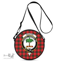 Scottish Fenton Tartan Round Crossbody Bags - Round Purse with Family Crest Scottish Plaid Tartan Plaid - ScotsTee - scotstee.com