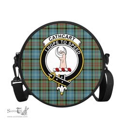 Scottish Cathcart Tartan Round Crossbody Bags - Round Purse with Family Crest Scottish Plaid Tartan Plaid - ScotsTee - scotstee.com