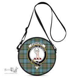 Scottish Cathcart Tartan Round Crossbody Bags - Round Purse with Family Crest Scottish Plaid Tartan Plaid - ScotsTee - scotstee.com