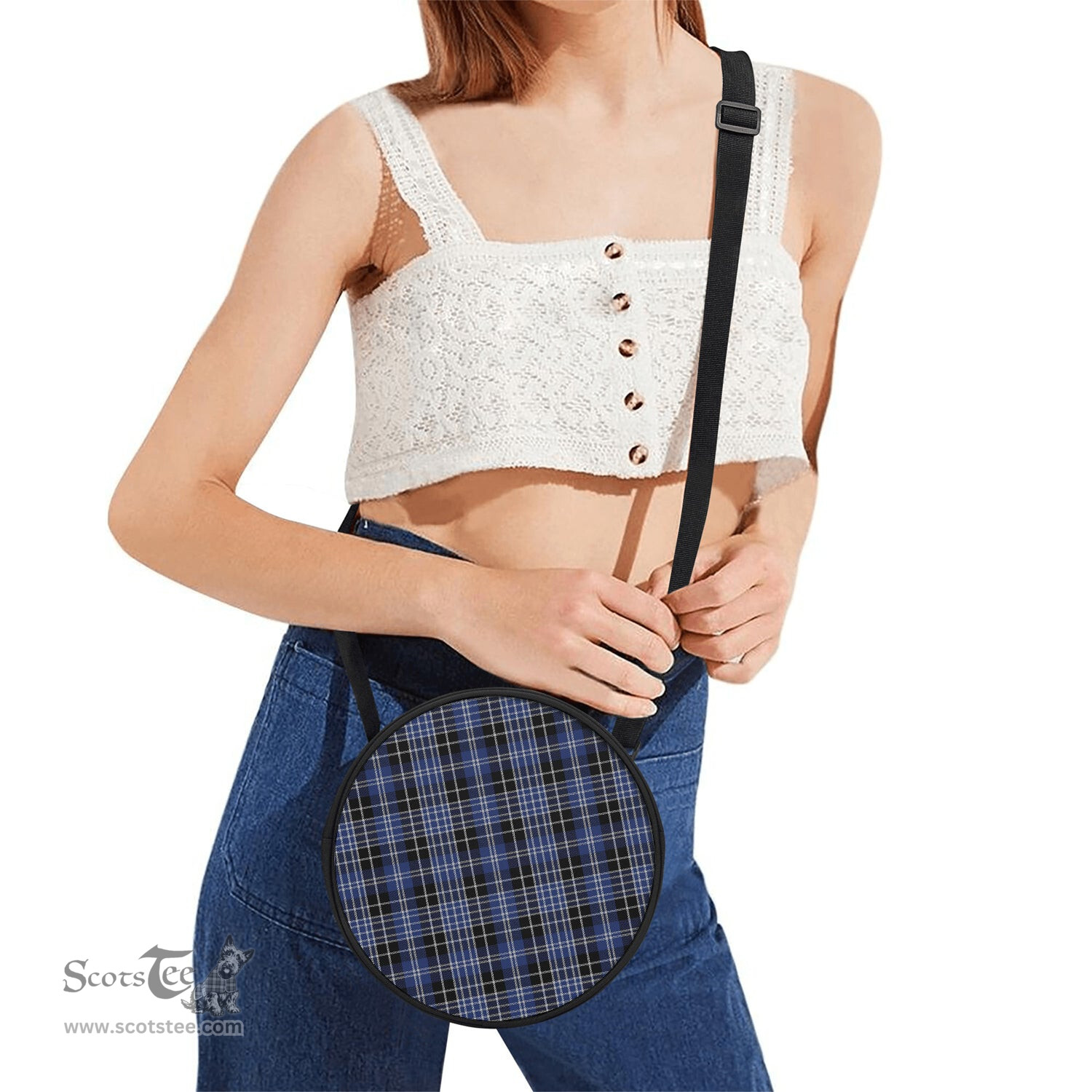 Scottish Clark Tartan Round Crossbody Bags - Round Purse Scottish Plaid Tartan Plaid - ScotsTee - scotstee.com