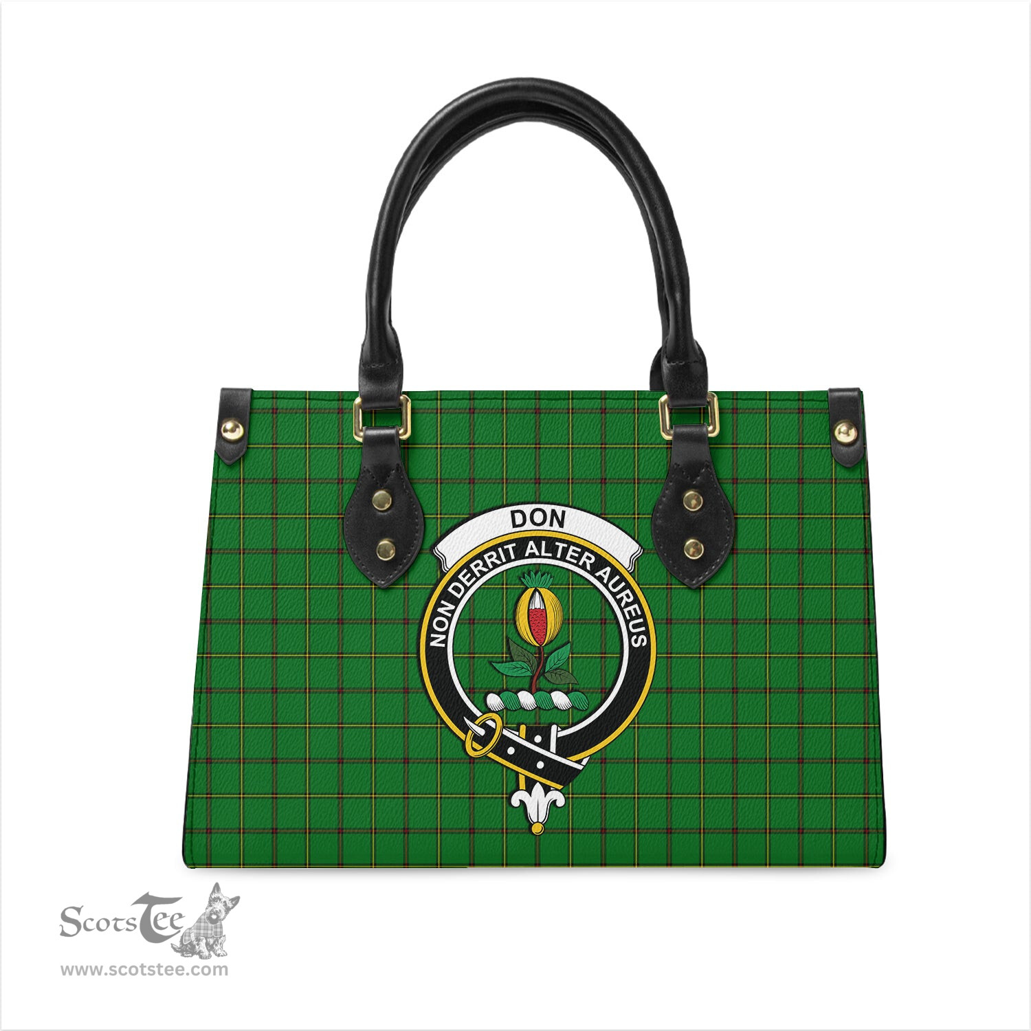 Scottish Don Tartan Leather Bag for Women with Family Crest Scottish Plaid Tartan Plaid - ScotsTee - scotstee.com