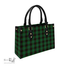 Scottish Douglas Black Tartan Leather Bag for Women Scottish Plaid Tartan Plaid - ScotsTee - scotstee.com