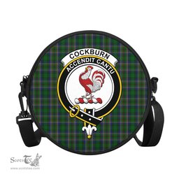 Scottish Cockburn Tartan Round Crossbody Bags - Round Purse with Family Crest Scottish Plaid Tartan Plaid - ScotsTee - scotstee.com