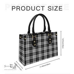 Scottish Erskine Black and White Tartan Leather Bag for Women Scottish Plaid Tartan Plaid - ScotsTee - scotstee.com