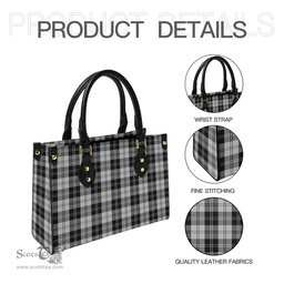 Scottish Erskine Black and White Tartan Leather Bag for Women Scottish Plaid Tartan Plaid - ScotsTee - scotstee.com