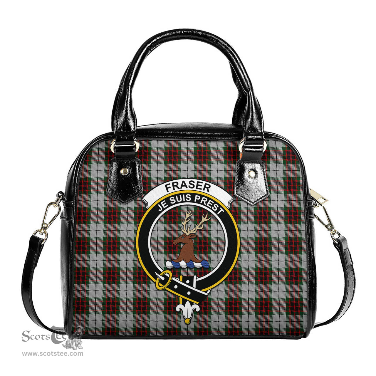 Scottish Fraser Dress Tartan Shoulder Handbags with Family Crest Scottish Plaid Tartan Plaid - ScotsTee - scotstee.com