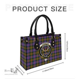 Scottish Carnegie Ancient Tartan Leather Bag for Women with Family Crest Scottish Plaid Tartan Plaid - ScotsTee - scotstee.com