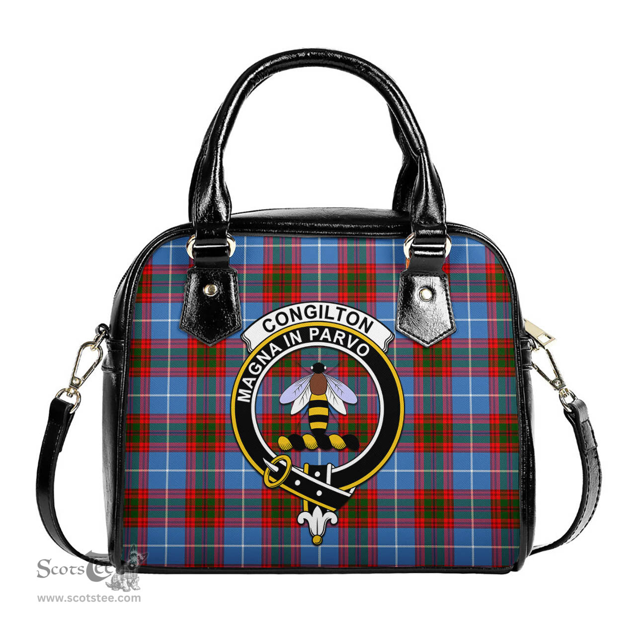 Scottish Congilton Tartan Shoulder Handbags with Family Crest Scottish Plaid Tartan Plaid - ScotsTee - scotstee.com