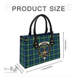 Scottish Gordon Ancient Tartan Leather Bag for Women with Family Crest Scottish Plaid Tartan Plaid - ScotsTee - scotstee.com