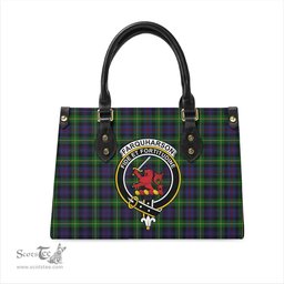 Scottish Farquharson Tartan Leather Bag for Women with Family Crest Scottish Plaid Tartan Plaid - ScotsTee - scotstee.com