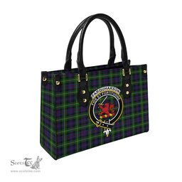 Scottish Farquharson Tartan Leather Bag for Women with Family Crest Scottish Plaid Tartan Plaid - ScotsTee - scotstee.com