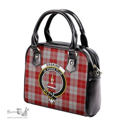 Scottish Erskine Red Tartan Shoulder Handbags with Family Crest Scottish Plaid Tartan Plaid - ScotsTee - scotstee.com
