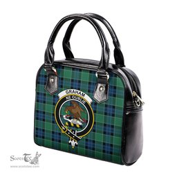 Scottish Graham of Menteith Ancient Tartan Shoulder Handbags with Family Crest Scottish Plaid Tartan Plaid - ScotsTee - scotstee.com
