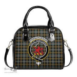 Scottish Farquharson Weathered Tartan Shoulder Handbags with Family Crest Scottish Plaid Tartan Plaid - ScotsTee - scotstee.com