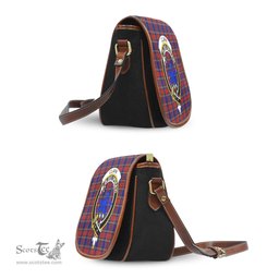 Scottish Clark (Lion) Red Tartan Saddle Crossbody Bag with Family Crest Scottish Plaid Tartan Plaid - ScotsTee - scotstee.com