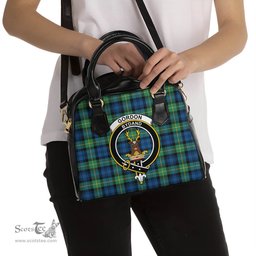 Scottish Gordon Ancient Tartan Shoulder Handbags with Family Crest Scottish Plaid Tartan Plaid - ScotsTee - scotstee.com