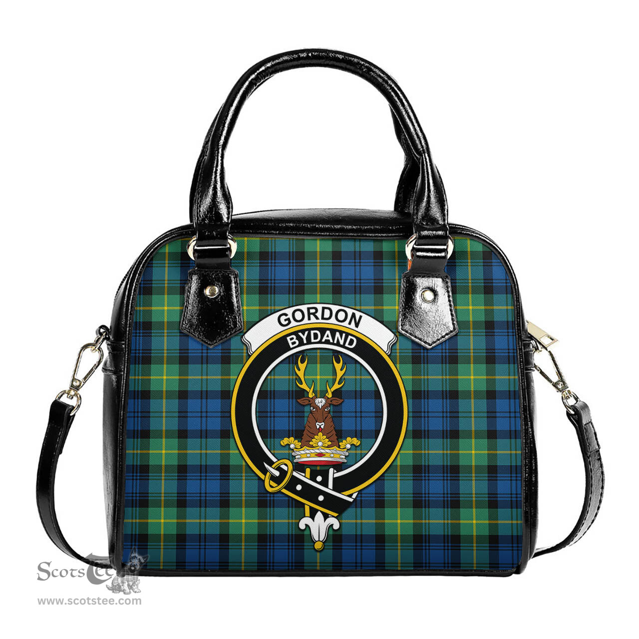 Scottish Gordon Ancient Tartan Shoulder Handbags with Family Crest Scottish Plaid Tartan Plaid - ScotsTee - scotstee.com