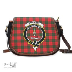 Scottish Erskine Modern Tartan Saddle Crossbody Bag with Family Crest Scottish Plaid Tartan Plaid - ScotsTee - scotstee.com