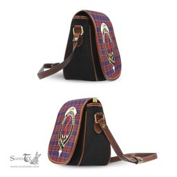 Scottish Clark Red Tartan Saddle Crossbody Bag with Family Crest Scottish Plaid Tartan Plaid - ScotsTee - scotstee.com