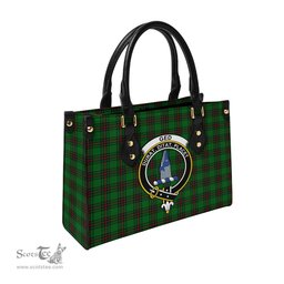 Scottish Ged Tartan Leather Bag for Women with Family Crest Scottish Plaid Tartan Plaid - ScotsTee - scotstee.com