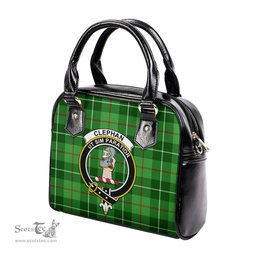 Scottish Clephan Tartan Shoulder Handbags with Family Crest Scottish Plaid Tartan Plaid - ScotsTee - scotstee.com