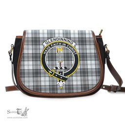 Scottish Glendinning Tartan Saddle Crossbody Bag with Family Crest Scottish Plaid Tartan Plaid - ScotsTee - scotstee.com