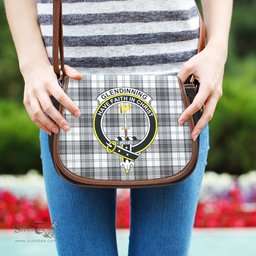 Scottish Glendinning Tartan Saddle Crossbody Bag with Family Crest Scottish Plaid Tartan Plaid - ScotsTee - scotstee.com