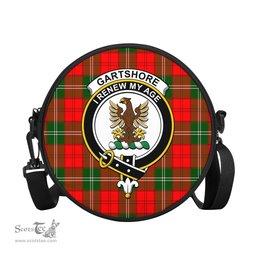 Scottish Gartshore Tartan Round Crossbody Bags - Round Purse with Family Crest Scottish Plaid Tartan Plaid - ScotsTee - scotstee.com