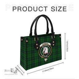 Scottish Dunbar Hunting Tartan Leather Bag for Women with Family Crest Scottish Plaid Tartan Plaid - ScotsTee - scotstee.com