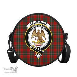 Scottish Drummond Ancient Tartan Round Crossbody Bags - Round Purse with Family Crest Scottish Plaid Tartan Plaid - ScotsTee - scotstee.com