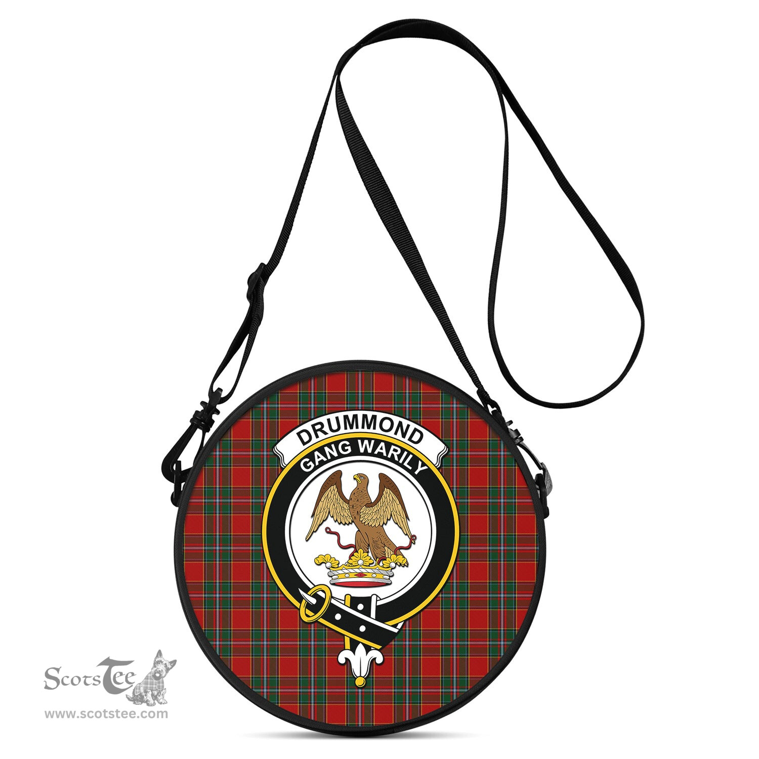 Scottish Drummond Ancient Tartan Round Crossbody Bags - Round Purse with Family Crest Scottish Plaid Tartan Plaid - ScotsTee - scotstee.com