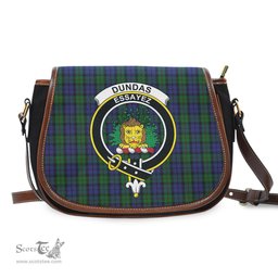 Scottish Dundas Tartan Saddle Crossbody Bag with Family Crest Scottish Plaid Tartan Plaid - ScotsTee - scotstee.com