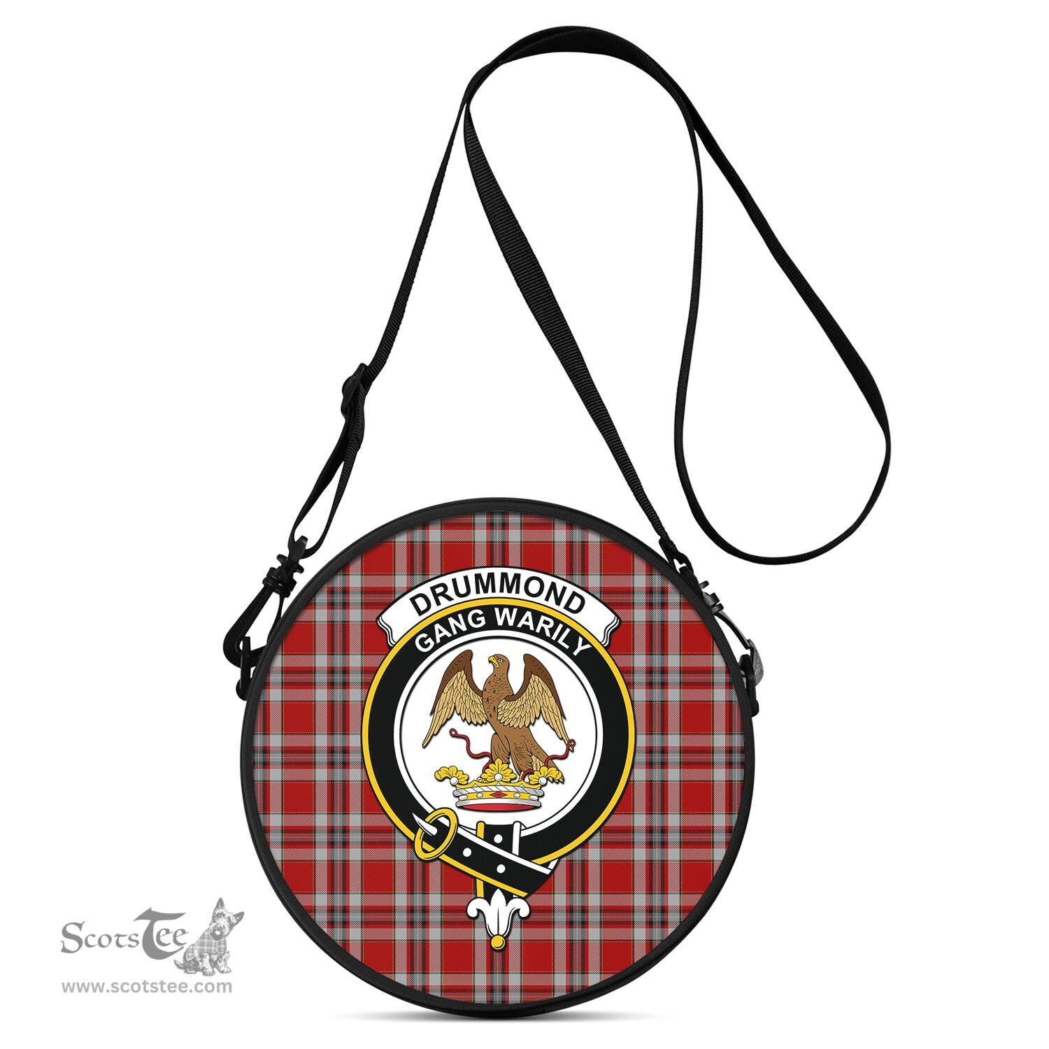 Scottish Drummond of Perth Dress Tartan Round Crossbody Bags - Round Purse with Family Crest Scottish Plaid Tartan Plaid - ScotsTee - scotstee.com